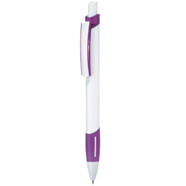 UMA STRIPE Plastic Pen with Push Button purple