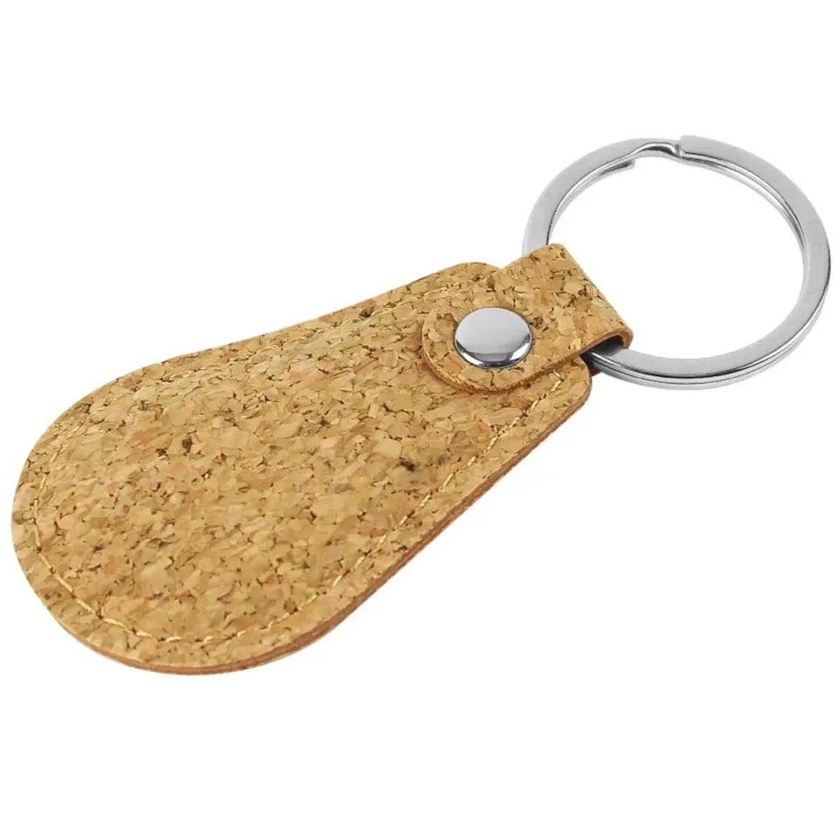 Keychain Cork PU with 32mm Metal Flat Key Ring image 3