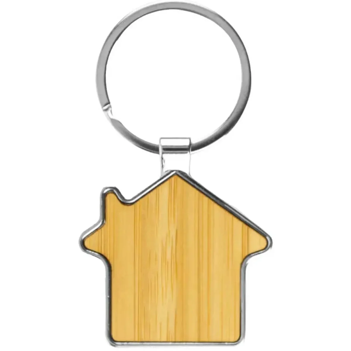 Keychains House (Real Estate) Bamboo and Metal 32mm image 5