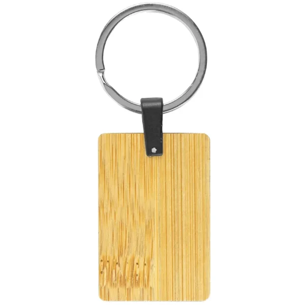 Keychains Rectangle Bamboo and Metal 32mm image 3