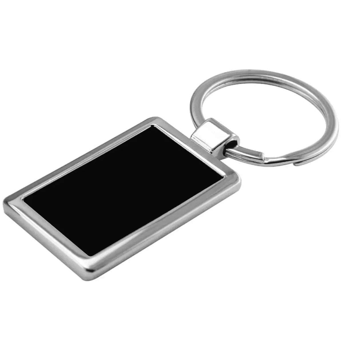 Metal Keychain Rectangular Shaped Black image1