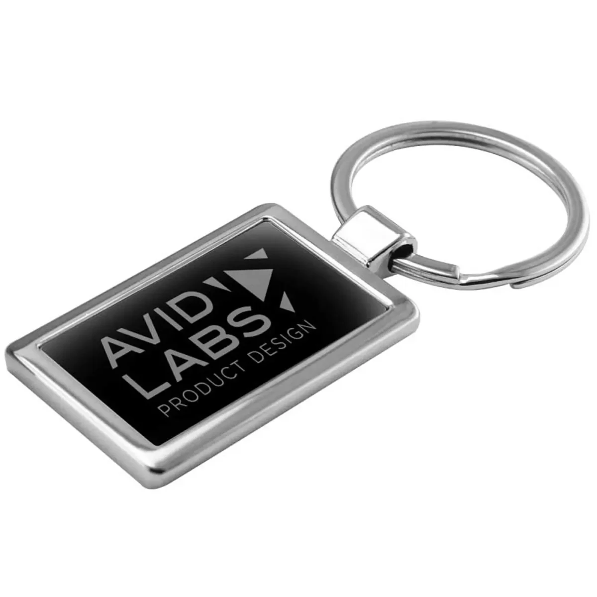 Metal Keychain Rectangular Shaped Black image3