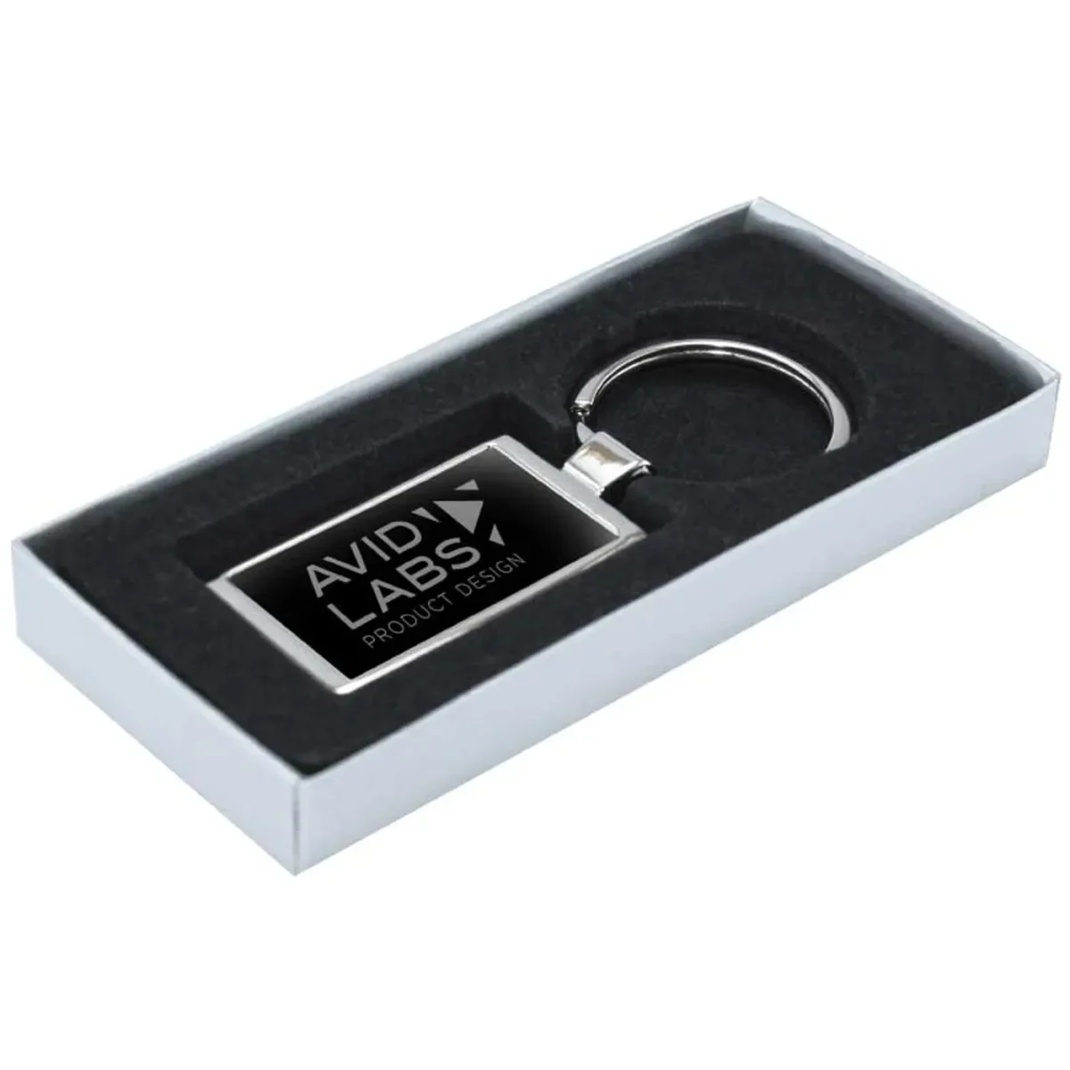 Metal Keychain Rectangular Shaped Black image4