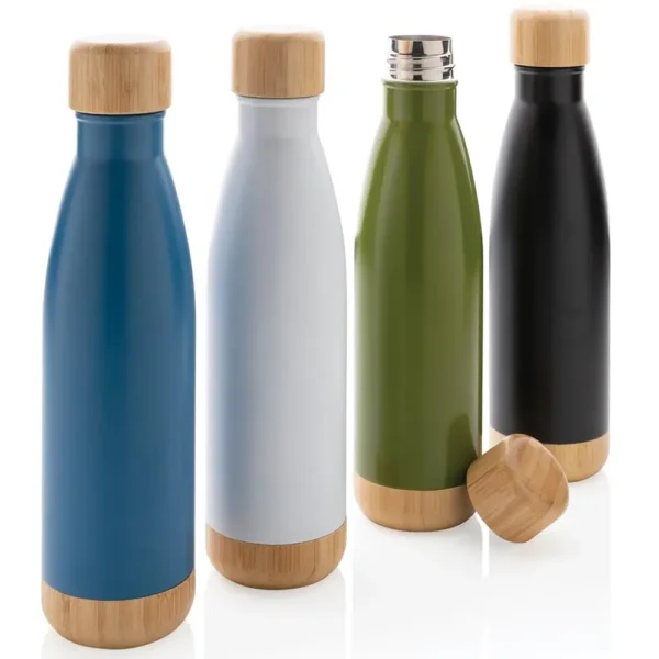 ODESSA Double Wall Stainless Bottle with Bamboo Lid & Base image 3