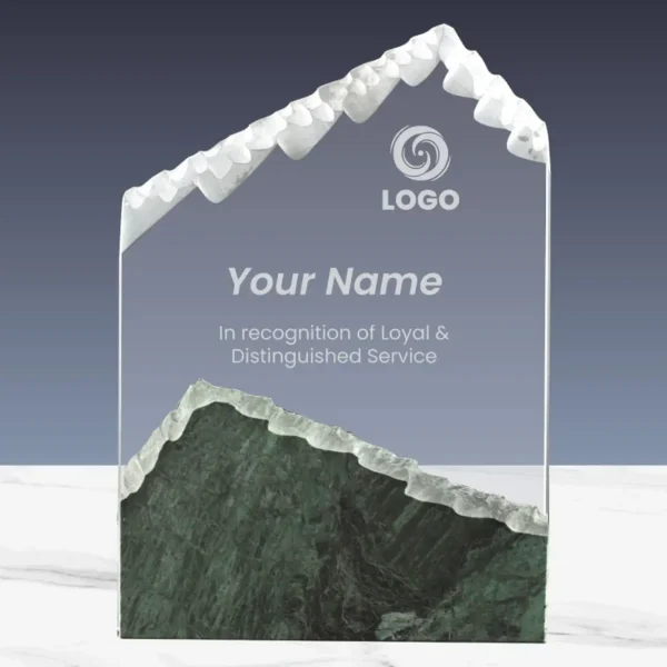 Personalized Awards Crystal & Marble Mountain Shaped in the Box image 2