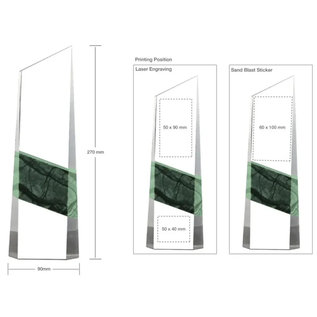 Personalized Awards Printing Vertical Crystal and Marble image 4